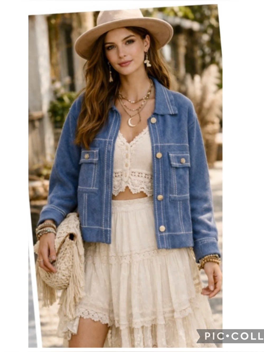 Bientonie NWT Blue Knit Barn Jacket Cardigan XL Whipstit